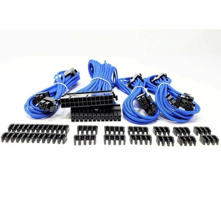 HI-TEC Premium Sleeved PSU Cable Extension Kit, Blue HI2611717